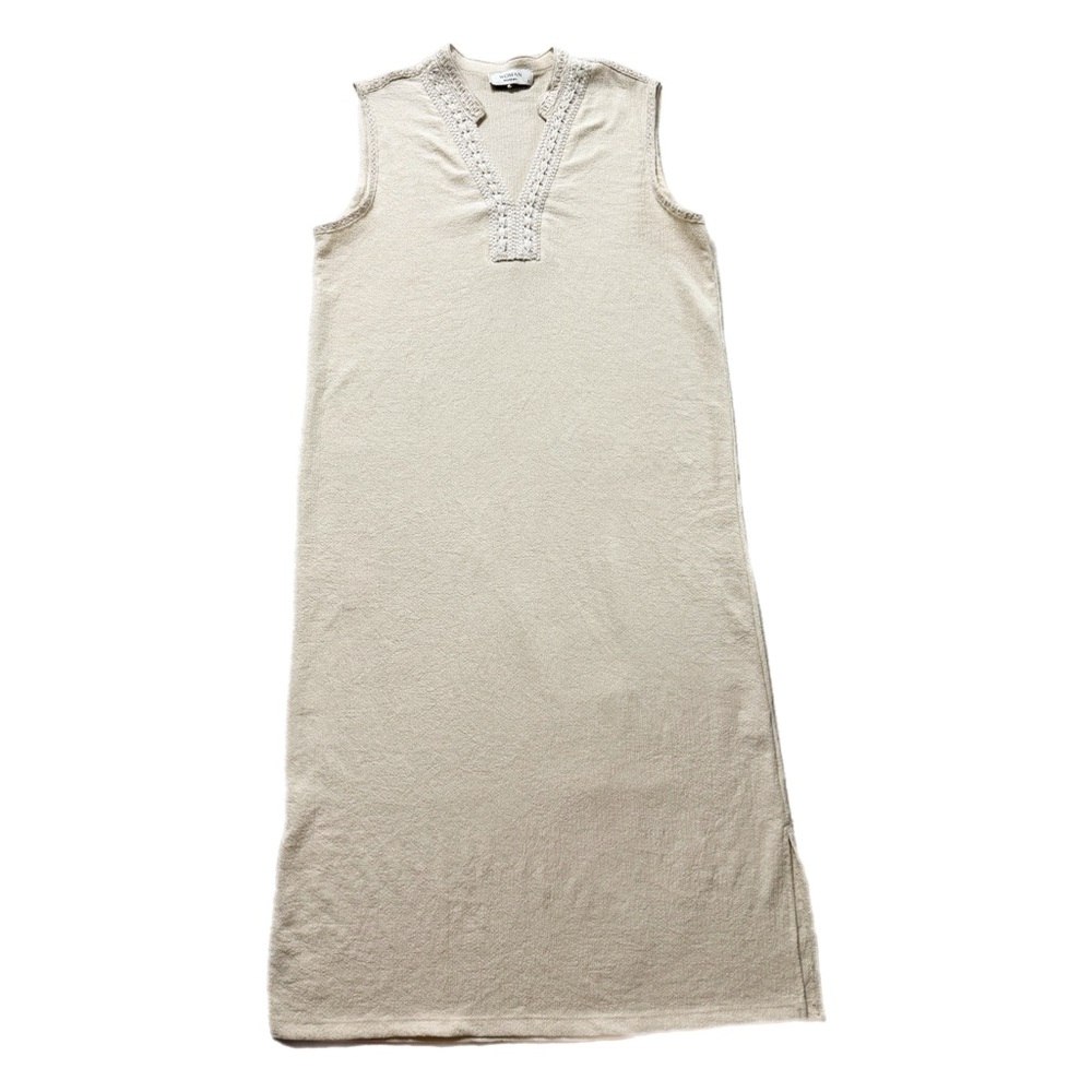 El Corte Ingles Cream‎ Boho Crochet Trim Beach Midi Dress S
